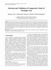 Research paper thumbnail of Selection and Validation of Comparative Study of Normality Test