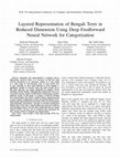 Research paper thumbnail of Layered Representation of Bengali Texts in Reduced Dimension Using Deep Feedforward Neural Network for Categorization