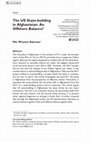 Research paper thumbnail of The US State-building in Afghanistan: An Offshore Balance