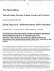 Research paper thumbnail of Review of A Remembrance of His Wonders, The Talmud Blog