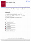 Research paper thumbnail of Competing modes of coordination in the Greek anti-austerity campaign, 2010-2012