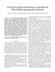 Research paper thumbnail of A Proactive Horizontal Handover Algorithm for WiFi-WiMax Interoperable Networks