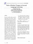 Research paper thumbnail of Role of Mother Tongue in Second Language Learning