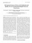 Research paper thumbnail of Self-reported Sources of Stress, Job Satisfaction and Quality of Care in Professional Hospital Nurses in West-Greece