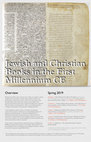 Research paper thumbnail of Working Group: Jewish and Christian Books in the First Millennium CE (Notre Dame, Spring 2019)