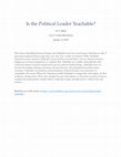 Research paper thumbnail of Is the Political Leader Teachable?