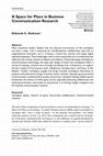 Research paper thumbnail of A Space for Place in Business Communication Research