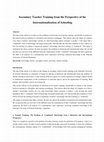 Research paper thumbnail of Secondary Teacher Training from the Perspective of the Internationalization of Schooling