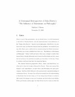 Research paper thumbnail of A Centennial Retrospective of John Dewey's "The Inﬂuence of Darwinism on Philosophy"