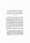 Research paper thumbnail of Trust and critique: on the critical dimension of phenomenological description in practical knowledge.pdf