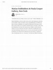 Research paper thumbnail of Matias Faldbakken At Paula Cooper Gallery, New York.pdf