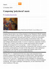 Research paper thumbnail of "Composing 'Polychoral' Music", Resonate Magazine (22 Oct. 2018) [ONLINE BLOG ARTICLE]