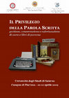 Research paper thumbnail of Il privilegio della parola scritta (programma)