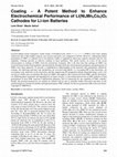 Research paper thumbnail of Coating - A Potent Method to Enhance Electrochemical Performance of Li(NixMnyCoz)O2 Cathodes for Li-ion Batteries