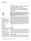 Research paper thumbnail of Community engagement, social context and coverage of mass anti-malarial administration: Comparative findings from multi-site research in the Greater Mekong sub-Region