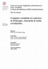 Research paper thumbnail of Il registro contabile di Lodovico di Ambrogio, mercante di carta: un'edizione