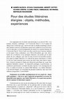 Research paper thumbnail of Pour des études littéraires élargies : objets, méthodes, expériences