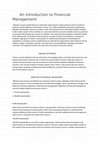 Research paper thumbnail of An Introduction to Financial Management