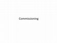 Research paper thumbnail of Commissioning Commissioning