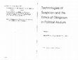 Research paper thumbnail of Technologies of Suspicion and the Ethics of Obligation in Political Asylum