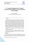 Research paper thumbnail of "Y" Generation Engagement on Consumer- Generated Media: Differences between Lithuania and Azerbaijan