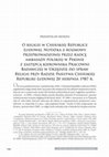 Research paper thumbnail of O religii w Chińskiej Republice Ludowej. Notatka z rozmowy przeprowadzonej przez radcę ambasady polskiej w Pekinie z zastępcą kierownika Pracowni Badawczej w Urzędzie do spraw Religii przy Radzie Państwa Chińskiej Republiki Ludowej 20 sierpnia 1987 roku