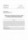 Research paper thumbnail of Determinants of choosing a business model in small and medium-sized enterprises