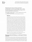 Research paper thumbnail of Assessing pre-service history teachers' pedagogical content knowledge with a video survey using open-ended writing assignments and standardized rating items