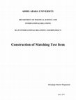 Research paper thumbnail of Constructing Matching Test Item by Dessalegn Masrie Mequanent