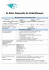 Research paper thumbnail of Le bilan diagnostic de kinésithérapie