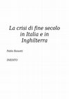 Research paper thumbnail of La crisi di fine secolo in Italia e in Inghilterra