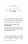 Research paper thumbnail of Anges, réforme et désenchantement
du monde dans l’Angleterre moderne
Notes critiques