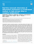 Research paper thumbnail of Real-time Cryo-Transmission Electron Microscopy Observations of Deformation Mechanisms in CrCoNi-Based Medium/High-Entropy Alloys at Cryogenic Temperatures