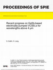 Research paper thumbnail of Recent progress on GaSb-based electrically-pumped VCSELs for wavelengths above 4 μm