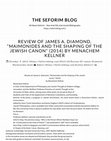 Research paper thumbnail of Kellner Review Maimonides and Shaping of Jewish Canon