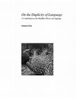 Research paper thumbnail of On the Duplicity of Language: A Contribution to the Buddhist Theory of Language