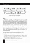 Research paper thumbnail of Posisi Satpol PP dalam Konteks Reformasi Sektor Keamanan dan Otonomi Daerah di Indonesia