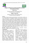 Research paper thumbnail of Changes in Head of Government and Macroeconomic Fluctuations in Nigeria