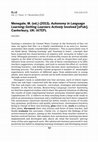 Research paper thumbnail of Menegale M. (ed.) (2013). Autonomy in Language Learning: Getting Learners Actively Involved [ePub], Canterbury, UK: IATEFL (Book review)