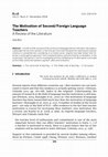 Research paper thumbnail of The Motivation of Second/Foreign Language Teachers. A Review of the Literature