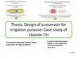 Research paper thumbnail of Thesis: Design of a reservoir for irrigation purpose: Case study of Ekondo Titi