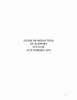 Research paper thumbnail of GUIDE DE REDACTION DU RAPPORT D'ETUDE AUX NORMES APA