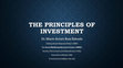 Research paper thumbnail of THE PRINCIPLES OF INVESTMENT