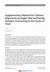 Research paper thumbnail of Supplementary Material for "Solstice Alignments at Angkor Wat and Nearby Temples: Connecting to the Cycles of Time"