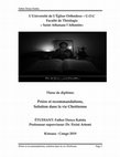 Research paper thumbnail of MEMOIRE DU PERE DENYS: Priere et recommandations, Solution dans la vie Chrιtienne