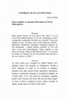 Research paper thumbnail of L'intelligence du rire ou la bêtise feinte