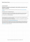 Research paper thumbnail of Synthesis of superfine paramagnetic nickel particles using anionic and cationic surfactants