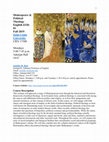 Research paper thumbnail of ENGL 6320-01: Shakespeare and Political Theology  (Fall 2019 Syllabus)