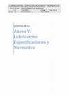 Research paper thumbnail of LUBRICANTES: ESPECIFICACIONES Y NORMATIVA