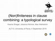 Research paper thumbnail of (Non)finiteness in clause combining: a typological survey